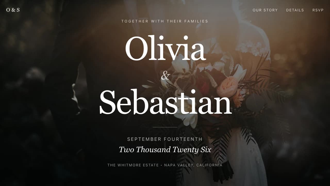 Screenshot of Editorial Dawn Wedding